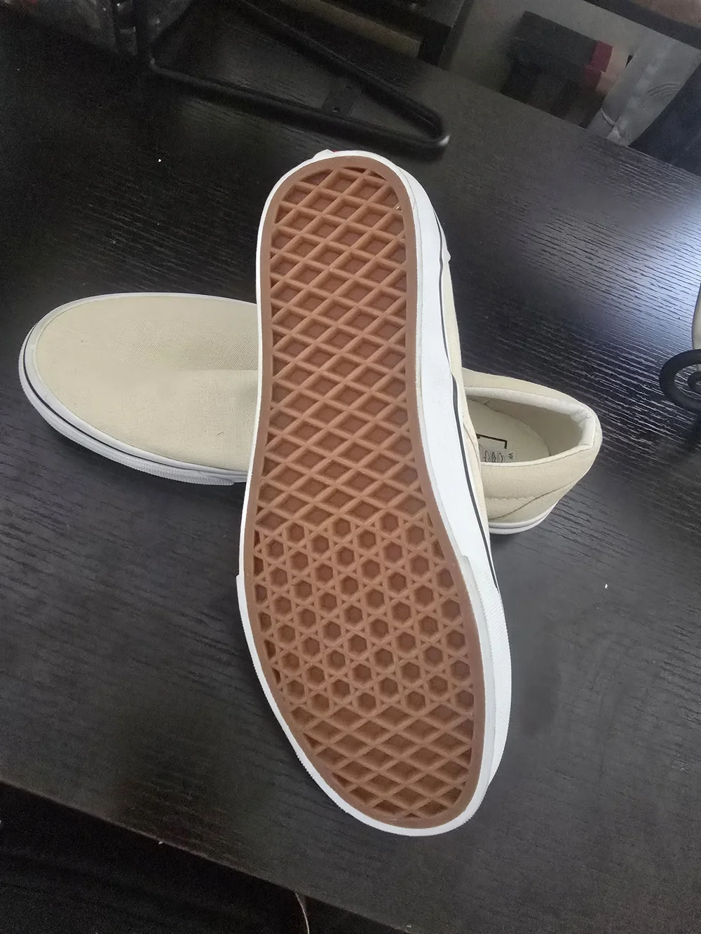 Vans Beige Slip-On Canvas Shoes - Like New (W8/M6.5) - Picture 5 of 8